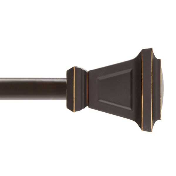 Kenney Mfg Kenney Seville 5/8" Standard Decorative Window Curtain Rod, 28-48", Oil Rubbed Bronze KN75350NP - main